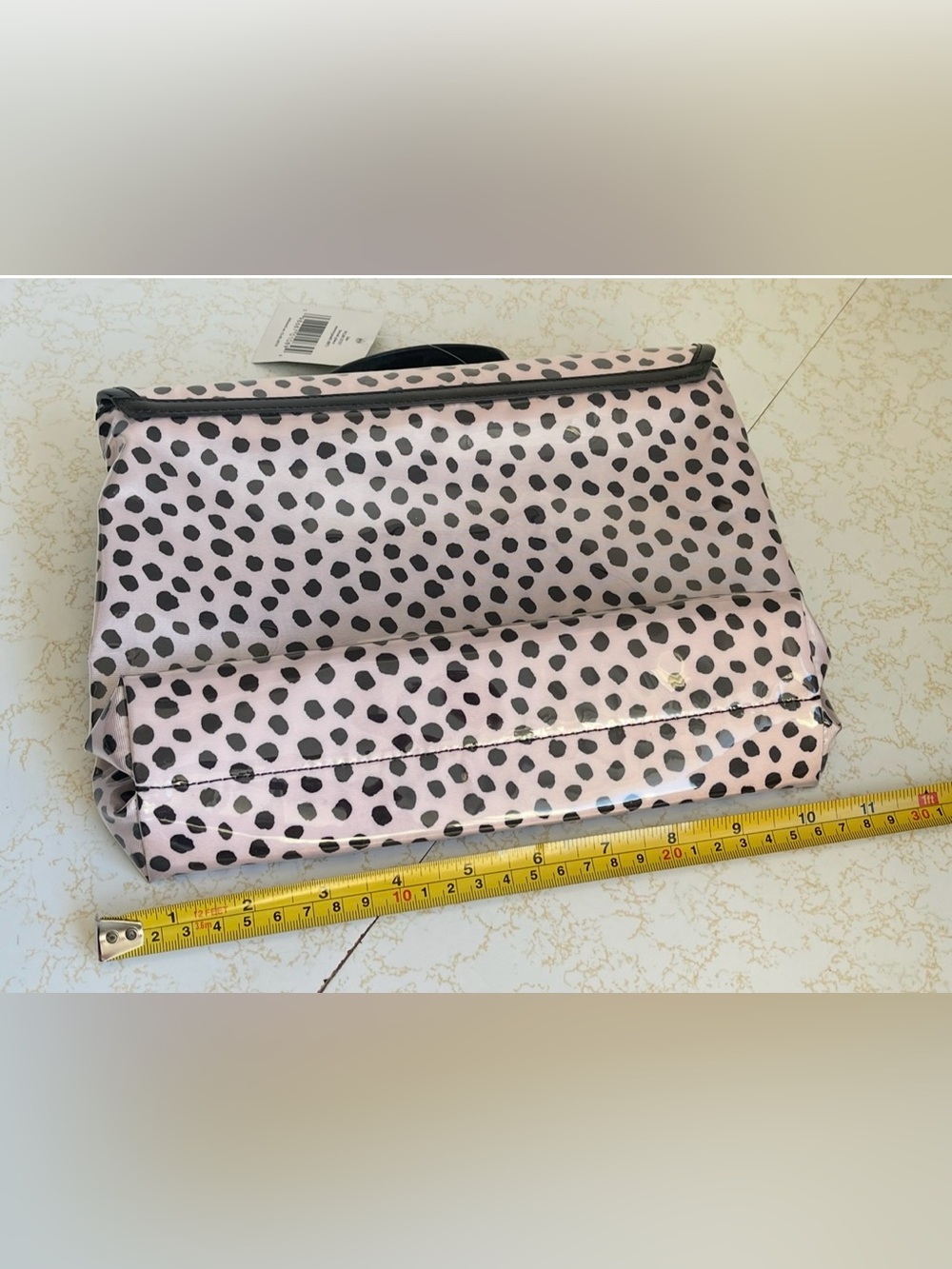 Kate Spade Brook Place Lita Fold Up Travel Toiletries Cosmetic Bag Case Polkadot - Picture 2 of 4